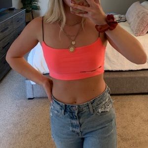 Collision crop top neon coral